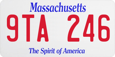 MA license plate 9TA246