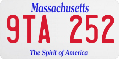 MA license plate 9TA252