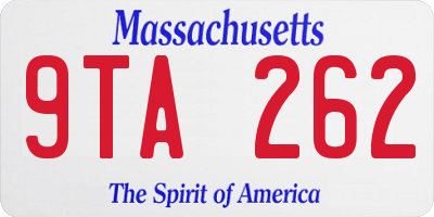 MA license plate 9TA262