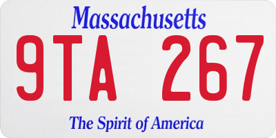 MA license plate 9TA267