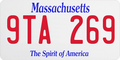 MA license plate 9TA269