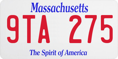MA license plate 9TA275