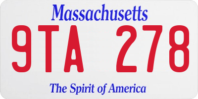 MA license plate 9TA278