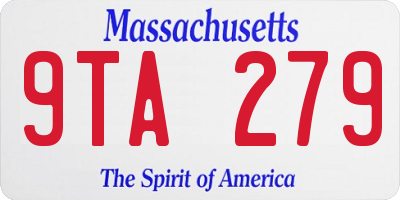 MA license plate 9TA279