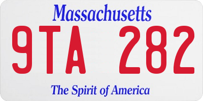 MA license plate 9TA282
