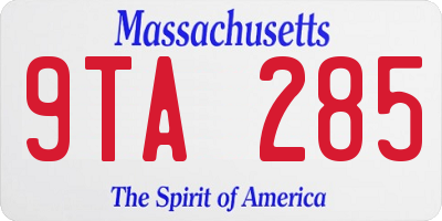MA license plate 9TA285