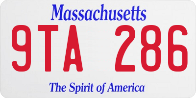 MA license plate 9TA286