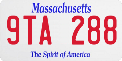 MA license plate 9TA288