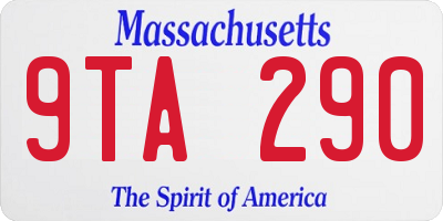 MA license plate 9TA290