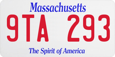 MA license plate 9TA293