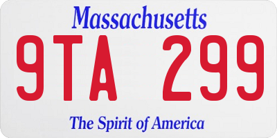 MA license plate 9TA299
