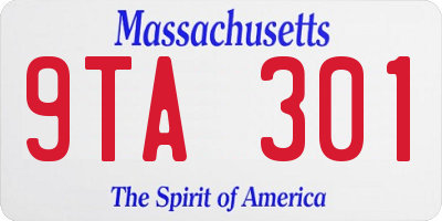 MA license plate 9TA301