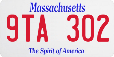 MA license plate 9TA302