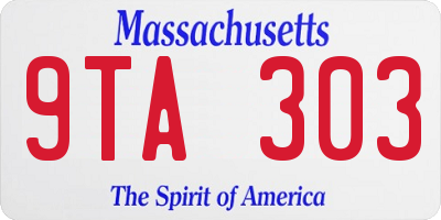 MA license plate 9TA303