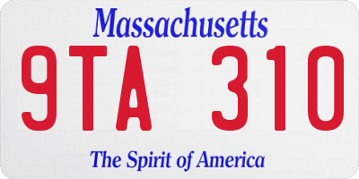 MA license plate 9TA310