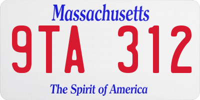 MA license plate 9TA312