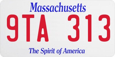 MA license plate 9TA313