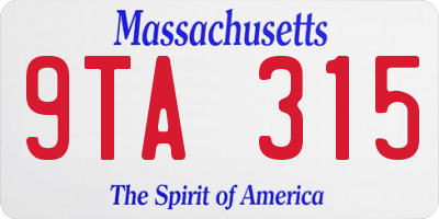 MA license plate 9TA315
