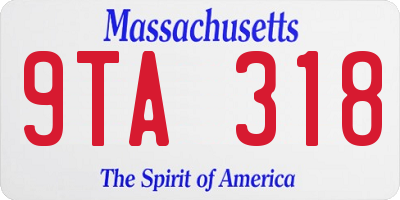 MA license plate 9TA318