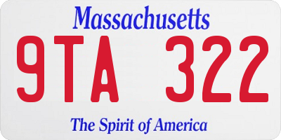 MA license plate 9TA322