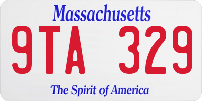 MA license plate 9TA329