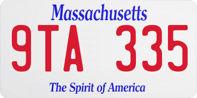 MA license plate 9TA335