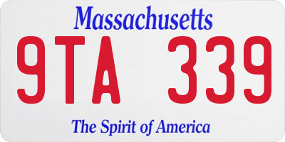 MA license plate 9TA339