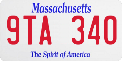 MA license plate 9TA340