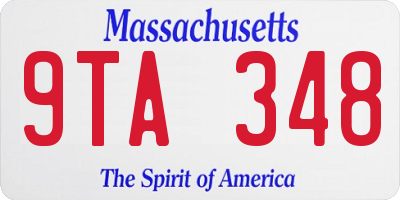 MA license plate 9TA348