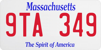 MA license plate 9TA349