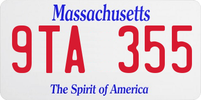 MA license plate 9TA355