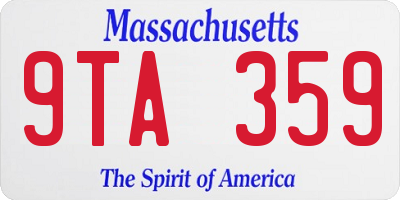 MA license plate 9TA359