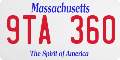 MA license plate 9TA360
