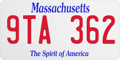 MA license plate 9TA362