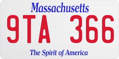 MA license plate 9TA366