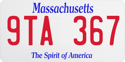 MA license plate 9TA367