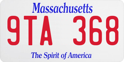 MA license plate 9TA368