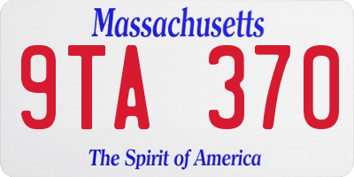 MA license plate 9TA370