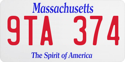 MA license plate 9TA374