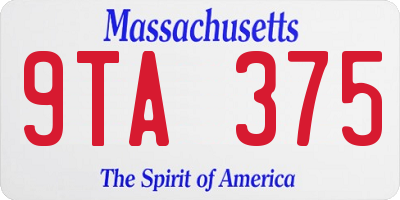 MA license plate 9TA375