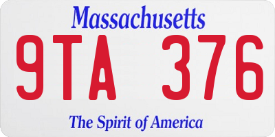 MA license plate 9TA376