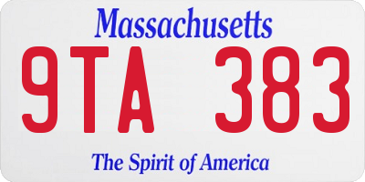 MA license plate 9TA383