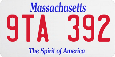 MA license plate 9TA392
