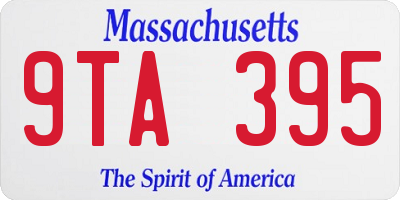 MA license plate 9TA395