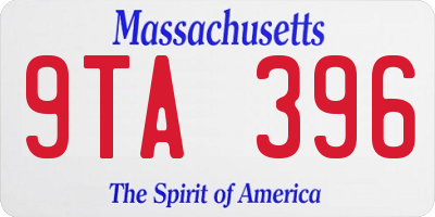 MA license plate 9TA396