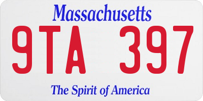 MA license plate 9TA397