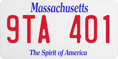 MA license plate 9TA401