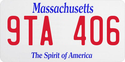 MA license plate 9TA406