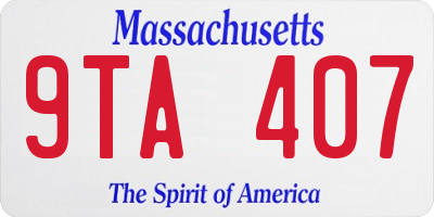 MA license plate 9TA407