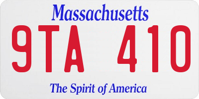 MA license plate 9TA410